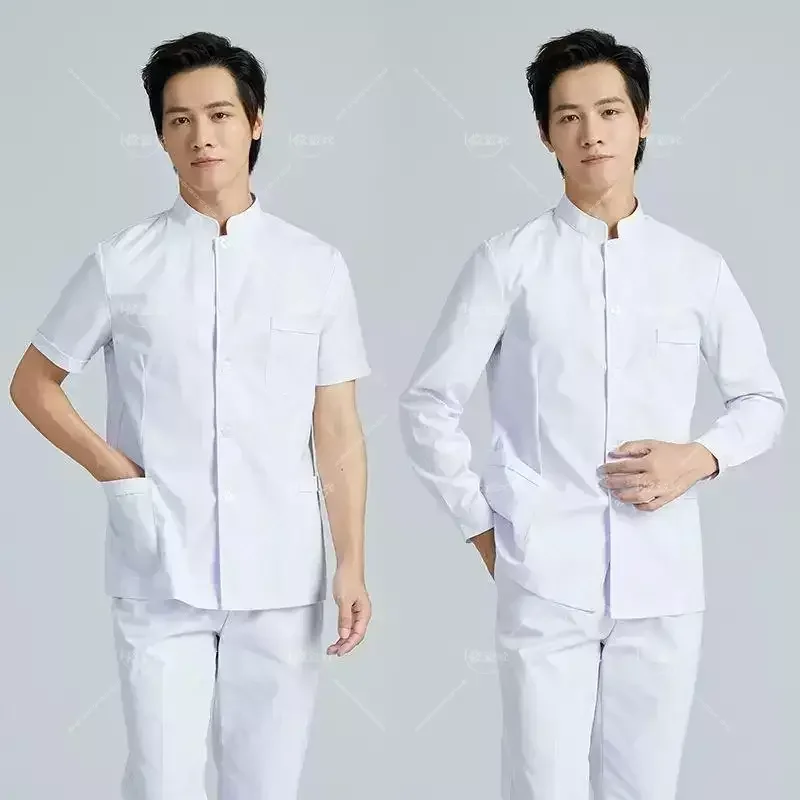 New Models Stand Up Collar Nurse Suit Split Suit Male Oral Cavity Doctor Short Long Sleeve Beauty Salon Nursing Care Worker Suit