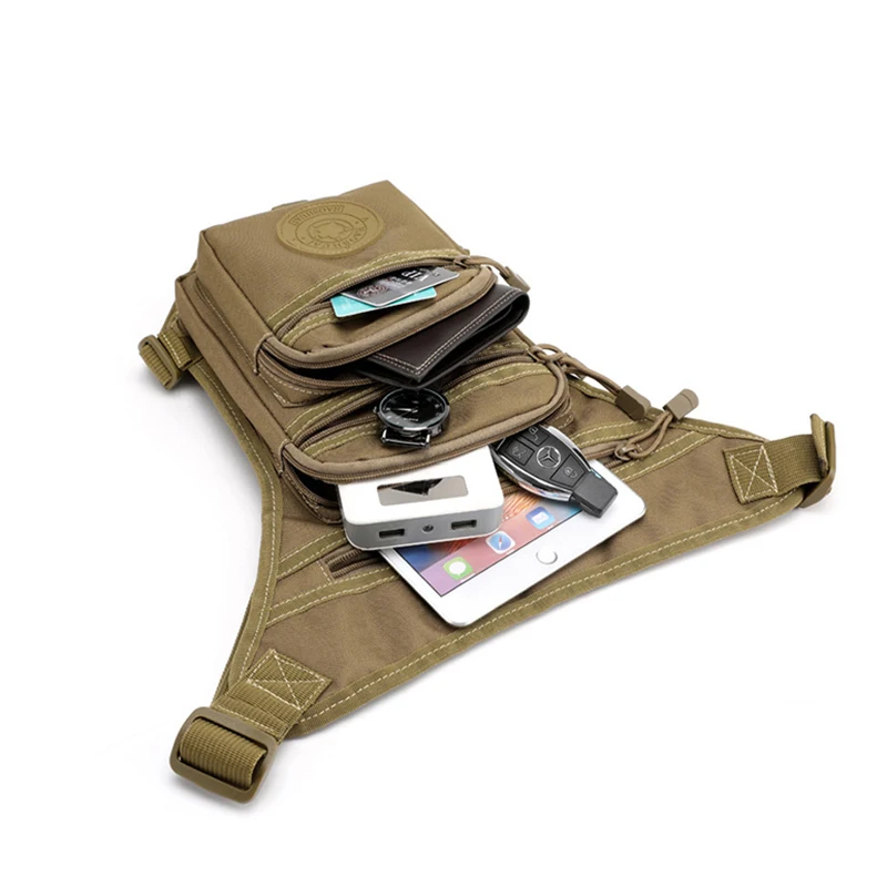 Militär Männliche Hüfte Oberschenkel Fanny Pack Camouflage Motorrad Reiten Casual Multi-Taschen Schulter Taschen Männer Nylon Bum Taille Bein tasche