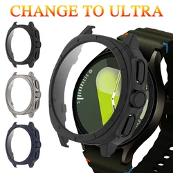 Para Samsung Galaxy Watch 7 40mm 44mm funda rígida Protector de pantalla de vidrio templado apariencia actualización cambio a Samsung Watch Ultra