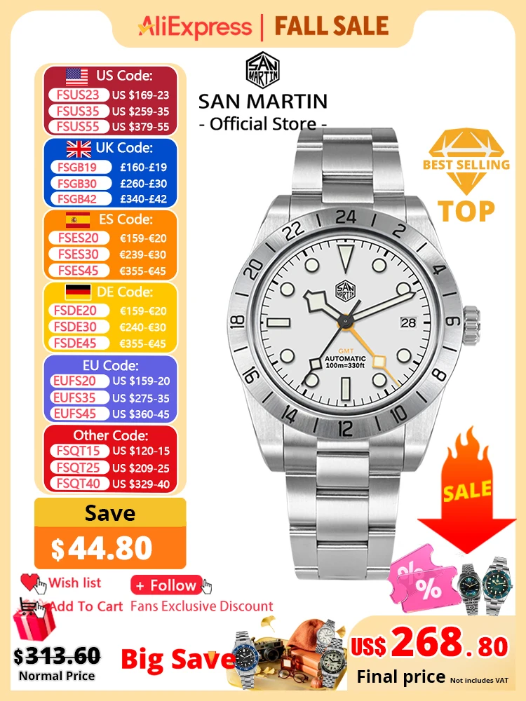 Rolex Watch Submariner - San Martin New 39mm NH34 BB