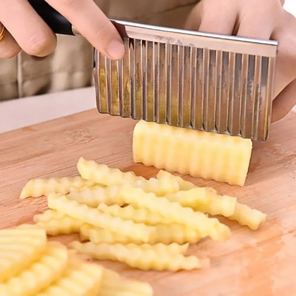 Potato Wavy Edged Tool Stainless Steel Kitchen Gadget Vegetable Fruit Cutting