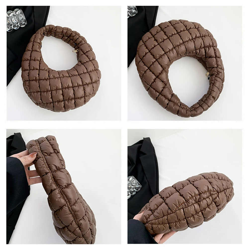 

Women Padded Hobo Bag Versatile Top Handle Bag Lightweight Cloud Pleatd Bag Quilted Tote Handbag Fall Winter Purse