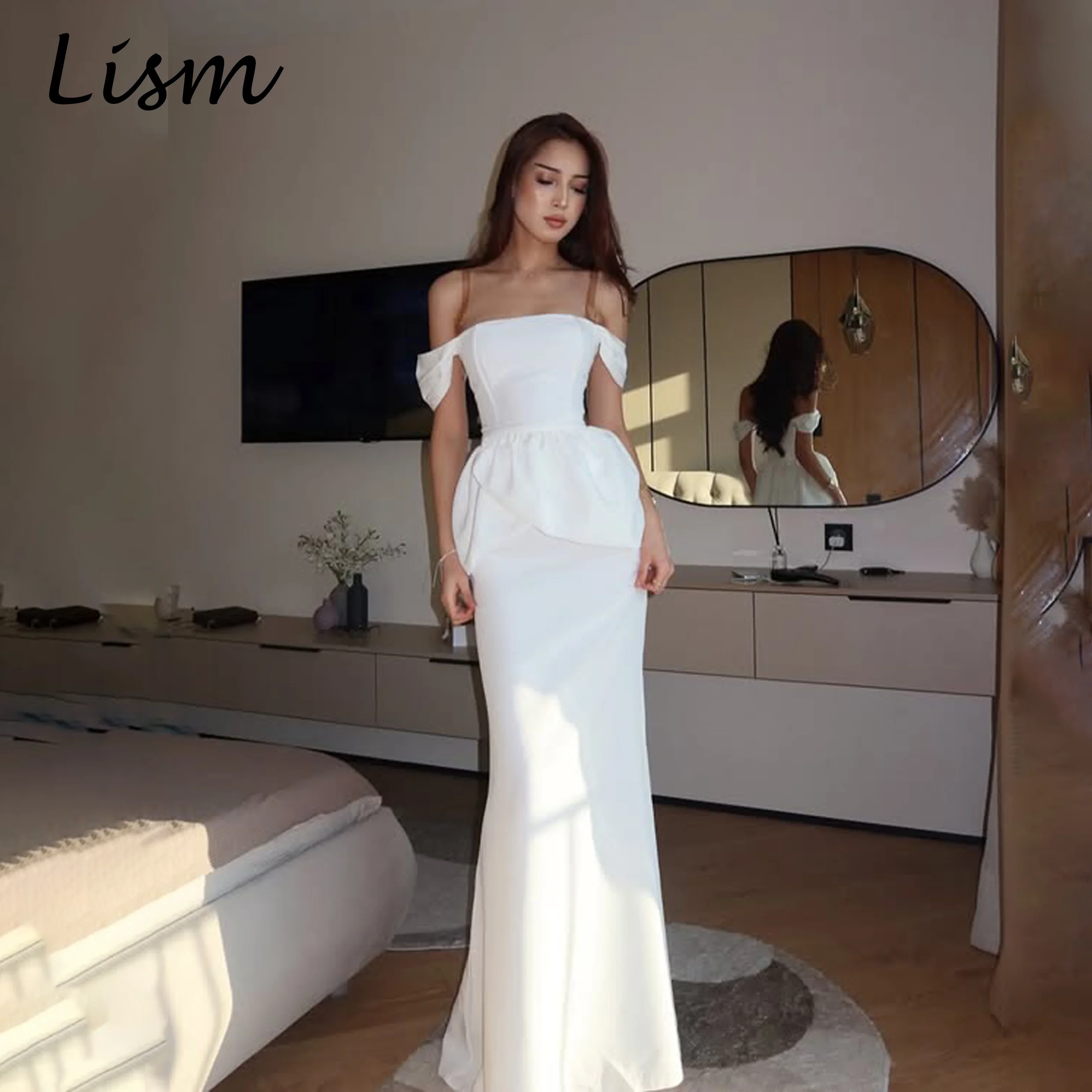 Lism Graceful Off the Shoulder Sleeveless Strapless Wedding Dresses A-line Floor-Length Vestidos Novias Boda 2026 Customized