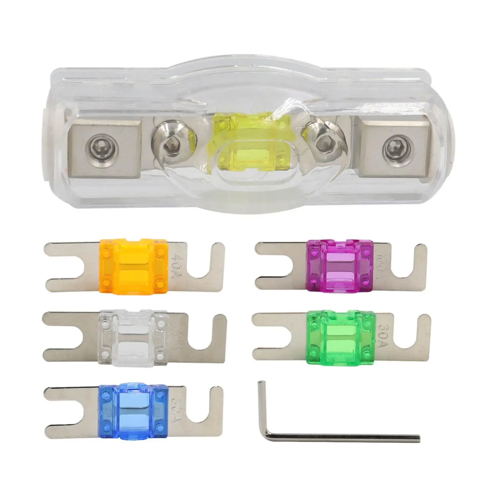 120A Anl Fuse Holder with Fuse 30A 40A 60A 80A 100A 12-32V Fuse Block Fit for Auto Car Stereo Audio Amplifier RV Manual Reset view 3