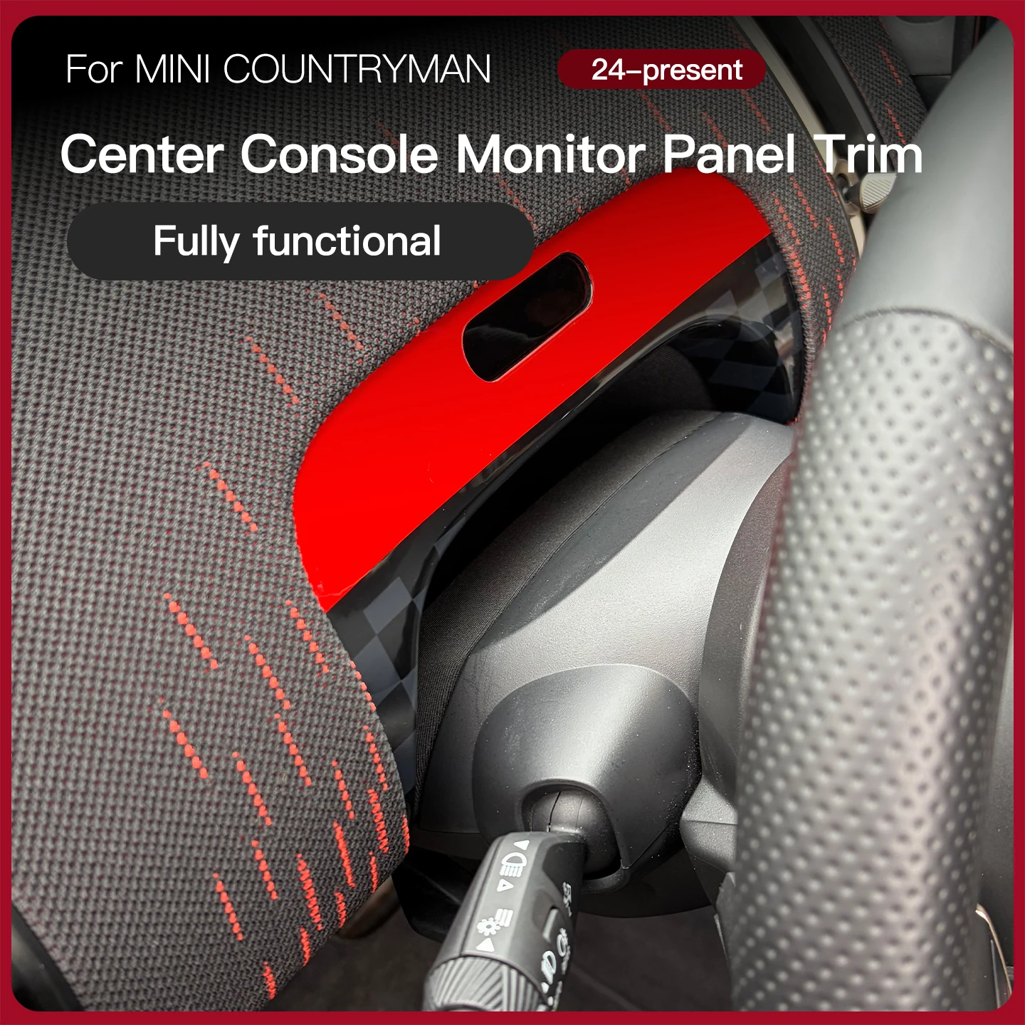 Center Console Monitor Panel Cover For Mini Countryman U25 2024 2025 ABS UK Flag Car Interior Decoration Sticker Shell