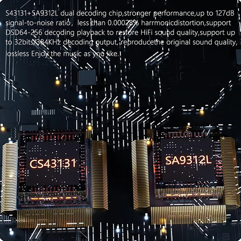 Amplifier Headphone CS43131 USB C DAC Dongle DSD256 Decoding 32Bit 384Khz dekode tipe-c ke 3.5Mm Jack AUX Adapter