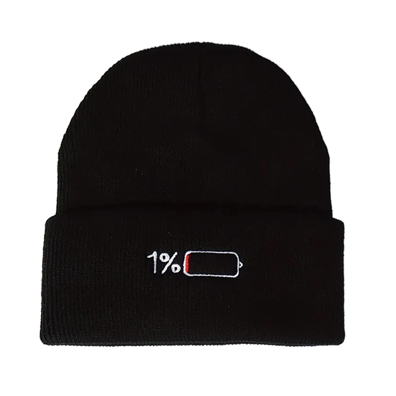 Knitted Hats Women Men Black Hat Embroidery Winter Caps Women For Ladies Knitted Thick Cap Chaopai Woolen Landlord Guapi Hat