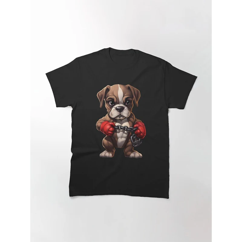 Fighter Boxer Puppy Cotton T-Shirts Dog Animal Print Men Women Streetwear Short Sleeve T Shirt Harajuku Unisex Tees Top Clothing