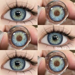 AMARA 1Pair New Colored Contact Lenses For Eyes Blue Contact Soft Naturally Cosmetics Pupils Brown hybrid Lenses Yearly Use