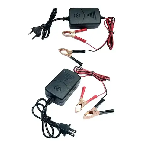 12V1A Lead-acid Battery Charger 14.4V Dual Line Crocodile Clip Charger For Car Truck Motorcycle Intelligent Battery Charger