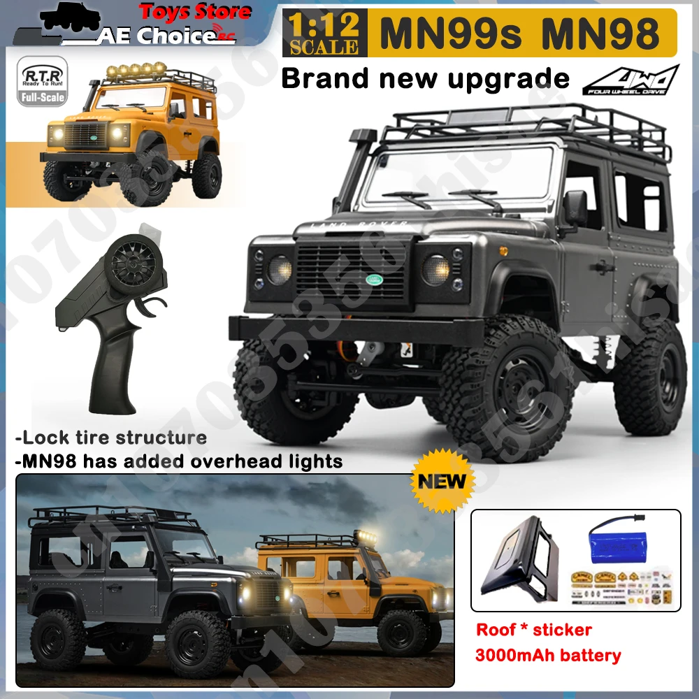 Jouet de camion télécommandé pour enfants, échelle 1:12, modèle MN, version RTR, voiture RC 2.4G versiMN99S MN99 RC Rock inoler Defender, 1/12