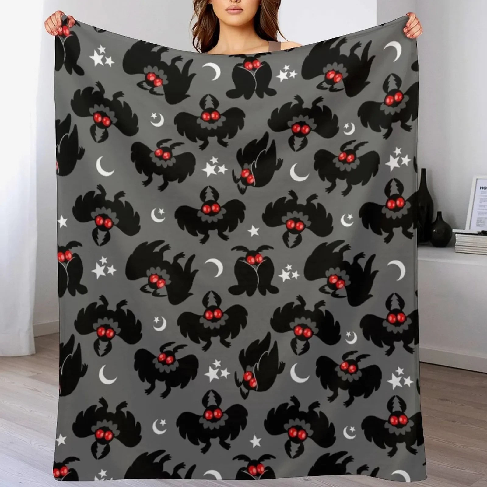 

Cute Cryptids - Mothman Pattern Throw Blanket Ultra Plush Cozy Blanket for Napping Sleeping