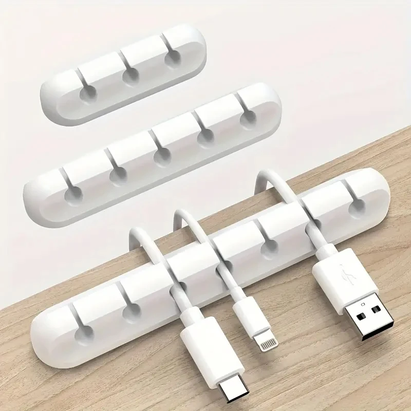 Cable Holder Clips Silicone Self Adhesive Cable Management USB Charging Cable Nightstand for Desktop Home Appliance Wire Rack