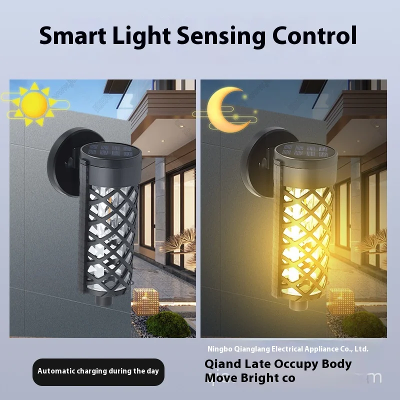 Luz de parede solar à prova dwaterproof água pátio luz de parede jardim exterior luz de parede moderna simples ao ar livre luz da porta da frente luz do jardim