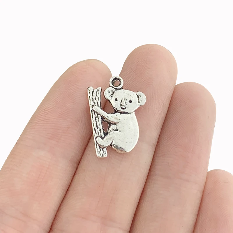 30 x Antique Silver Color Koala Bear Charms Pendants Beads for DIY Bracelet Necklace Jewelry Making Findings Accessories 20x14mm