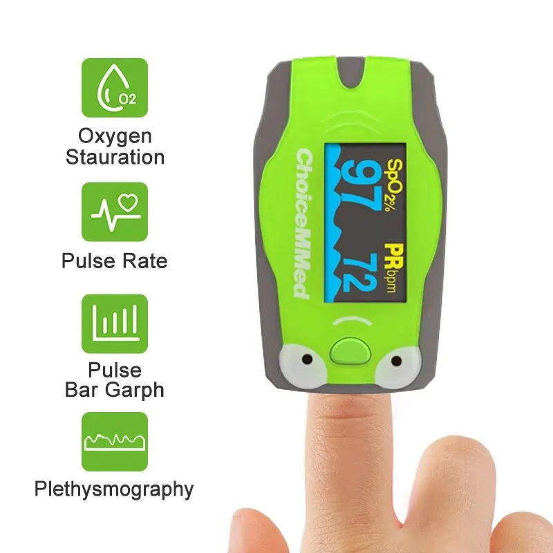 ChoiceMMed Children Finger Pulse Oximeter Blood Oxygen Saturation Monitor Pulse Rate Meter Pulse Oxiometer OLED Oximetro De Dedo