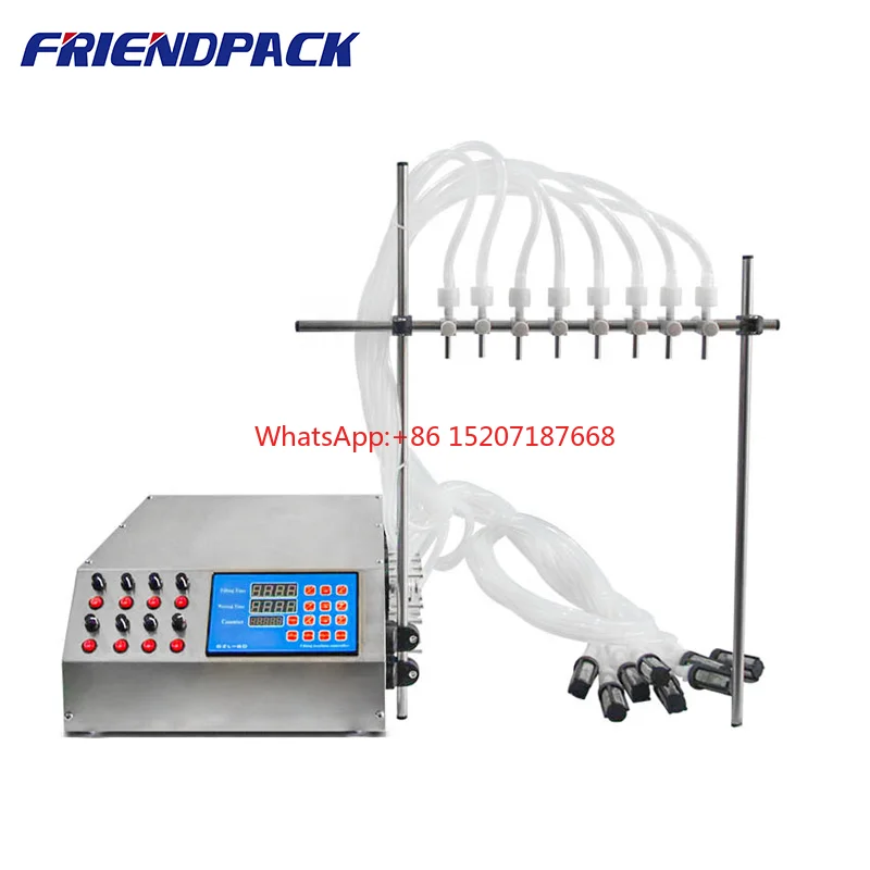 

Semi-automatic Tabletop Small Liquid Filling Machine 8 Nozzles Peristaltic Pump Liquid Filling Machine For Perfume Essential Oil