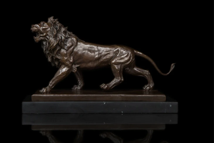 

TOP GOOD -office home LIVING ROOM TOP COOL Decoration-Wild animal Lion ART FENG SHUI bronze statue sculpture