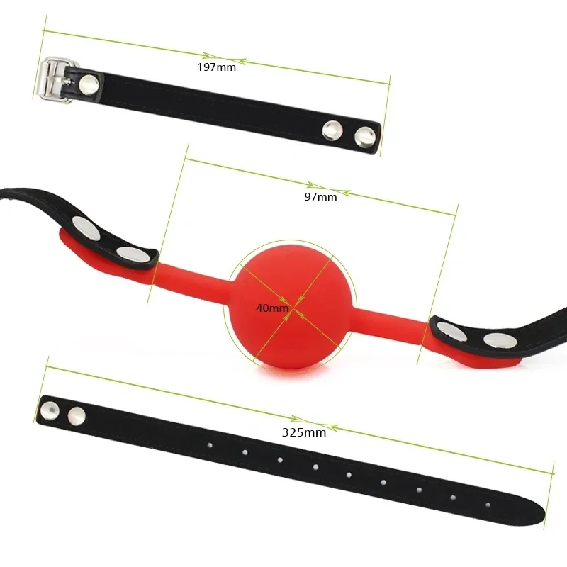 الكبار المثيرة الرقيق لعبة الجنس للأزواج الفم الكمامة لعب الجنس لينة سيليكون الفم الكرة BDSM بولي Leather الجلود عبودية مفتوحة الفم الكمامة الكرة #5