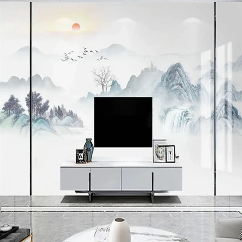 New Chinese Style Natural Scenery Wallpaper Custom Decorative Photo Murals Abstract Ink Landscape Background Wall Covering 3D