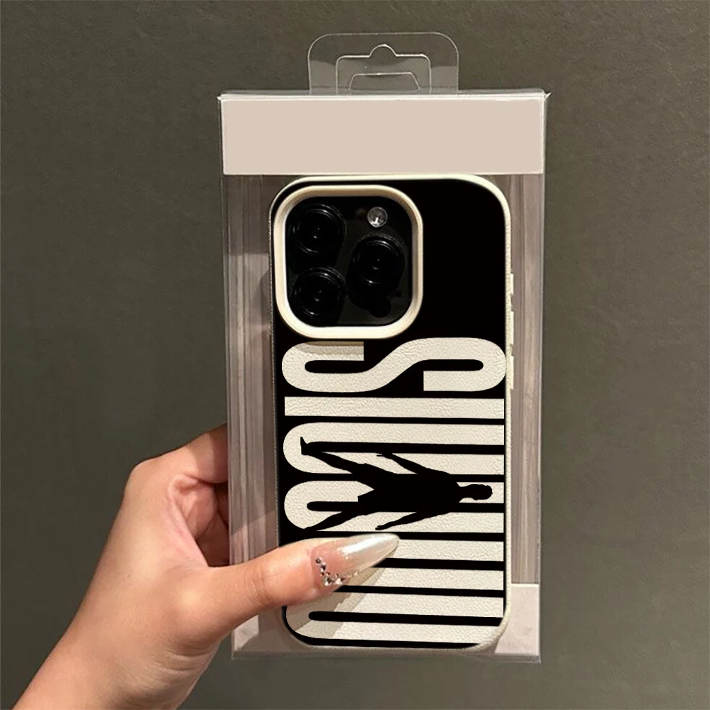 White New Black Text Bold Phone Case Unique Grip TPU Soft Top for iPhone Air 16 12 14 13 Max Art Plus Cool 11 15 17 Best Pro