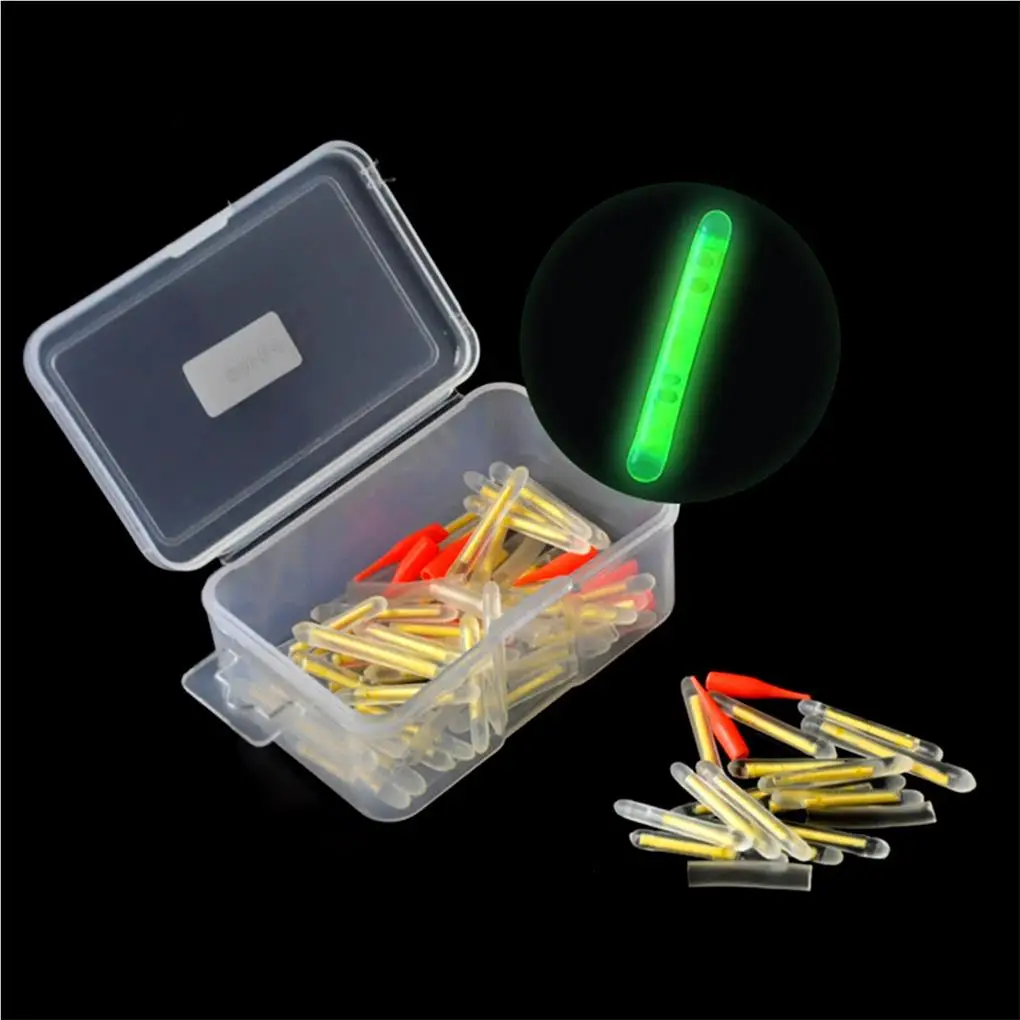 

50 Pieces Fishing Floaters Long Vertical Light Up Mini Glow Sticks Convenient Crappie Bobbers Tackle Accessories