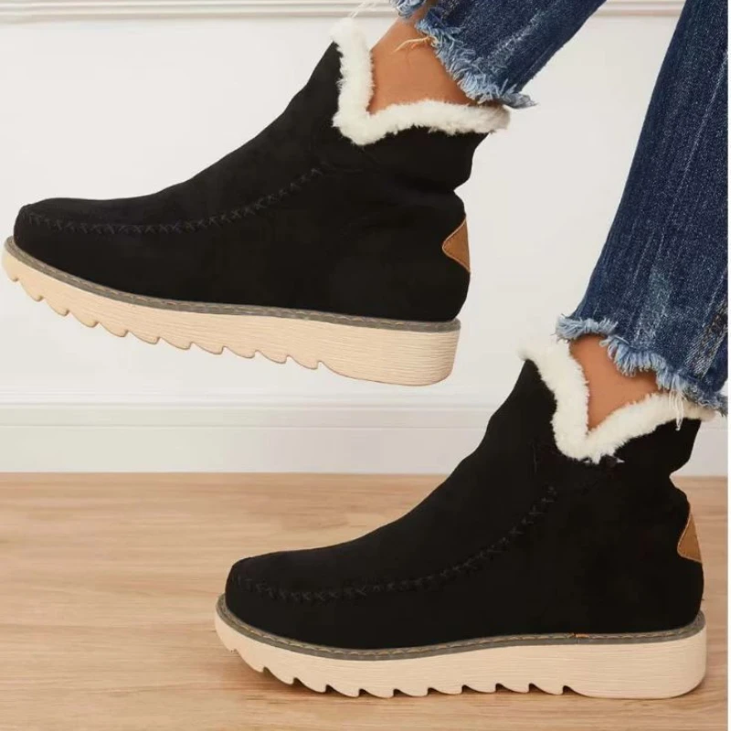 Botas de neve femininas moda inverno casual sapatos quentes para mulher deslizamento em senhora conforto feminino tornozelo bota calçados botas de mujer