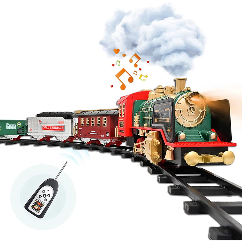 Kids Remote Control Trains Set Lighteds Electric Trains Toy With Sound For Kids Children