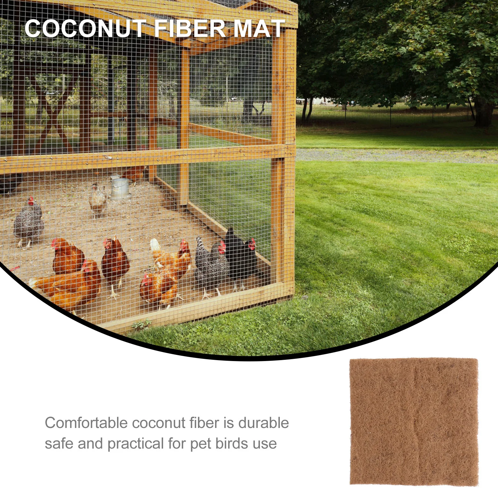 

1pc Coconut Fiber Hatching Mat Damp-Resistant Egg Nesting Pad For Poultry Incubation Pet Birds Reptile Bedding Comfortable