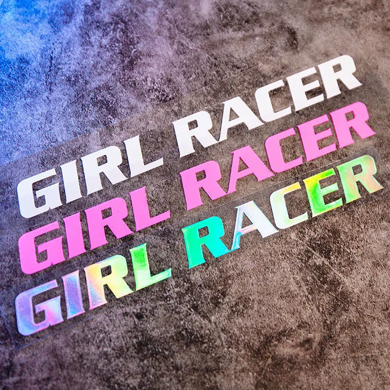 Car stickers GIRL RACER Female Driver Personalized Text Stickers Window Auto Body Electric Scooter Decorate Decals Accessories