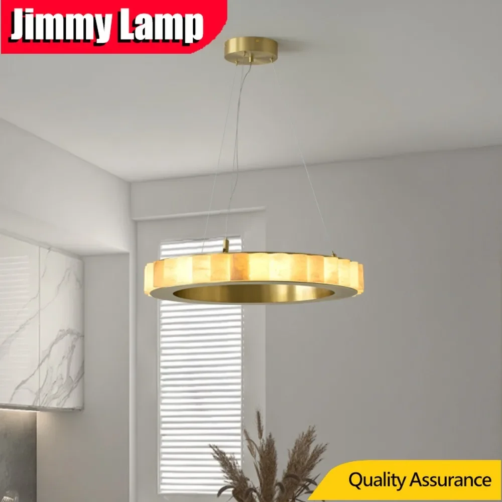 

Nordic Natural Marble Pendant Light Luxury Villa for Living Room Master Bedroom Ceiling Dome Decorative Lighting Fixtures