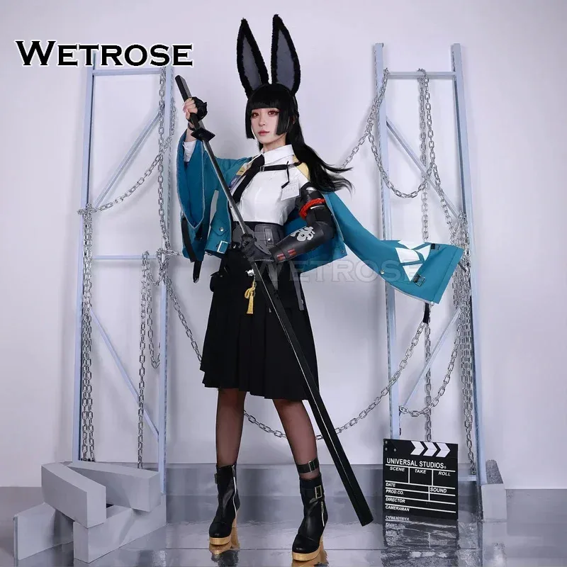 

【Wetrose】В наличии Miyabi Hoshimi Косплей Костюм Zenless Zone Zero ZZZ Miyabi Fox Samurai Полный комплект обуви с ушами и париком Хэллоуин Рождество