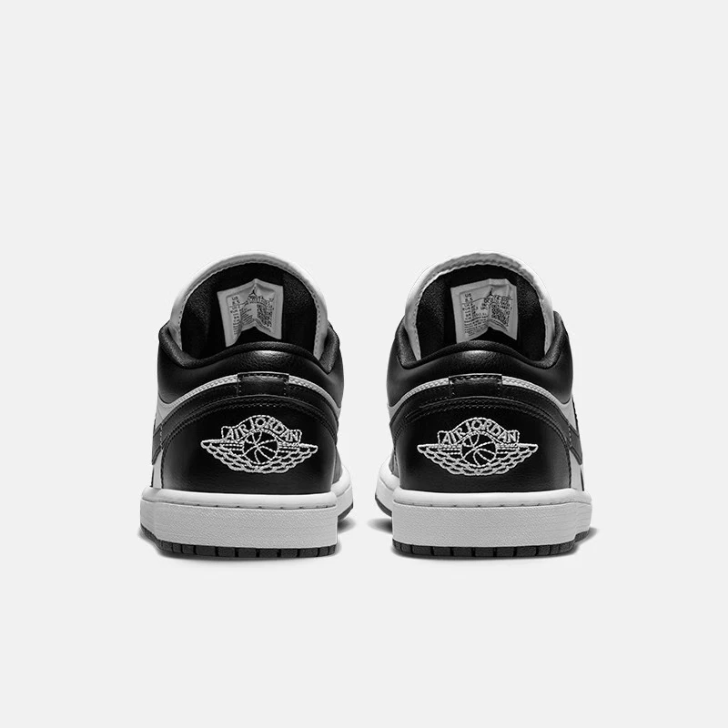 Jordan Air Jordan 1 "Panda" kulit trendi Retro, Bask Retro potongan rendah ringan tahan aus antiselip cantik detail trendi