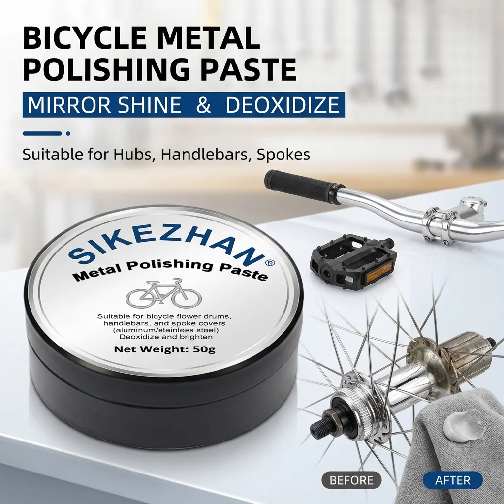 

Professional Bike Polish Cream Wax Cleaner Scratch Remover for Bicycle Frame Chrome Metal Parts Rust Protection Shine Restorer