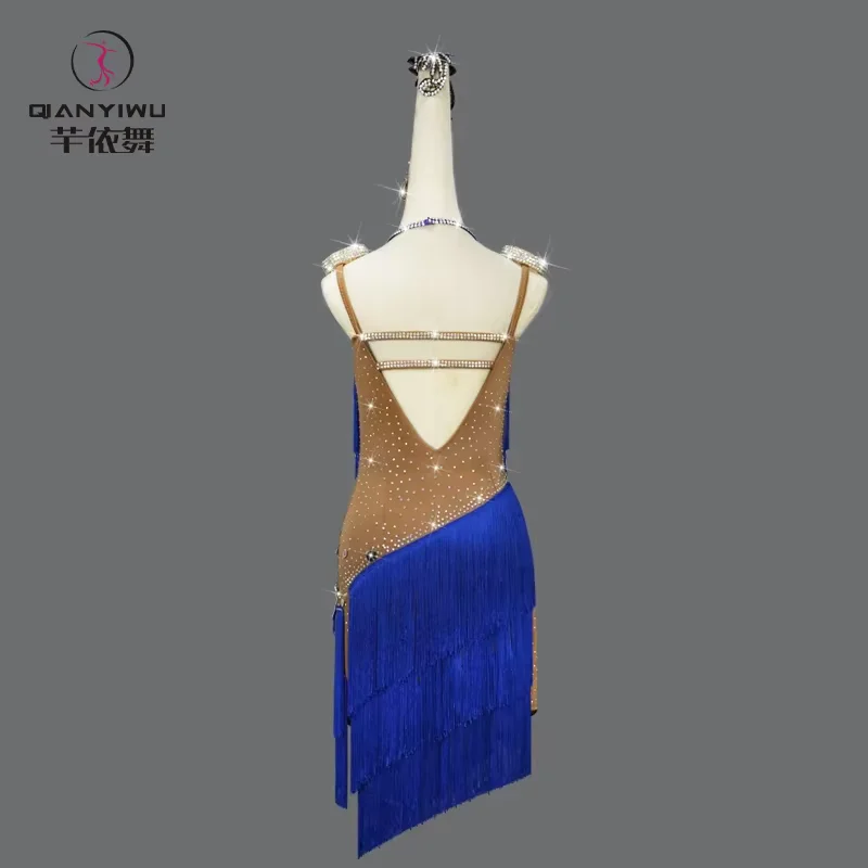 Nuevo traje de baile latino, ropa de graduación, vestido de fiesta para mujer, Falda corta de salón, Ropa de baile de escenario para niña, traje de Carnaval de noche 2025