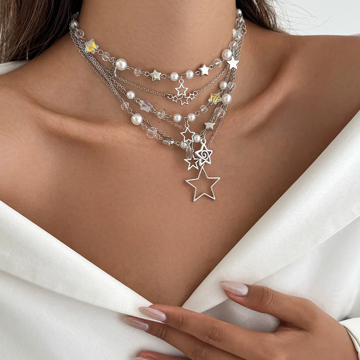 Choker Stackable Star Acrylic Pendant with Sturdy Adjustable Clasp for Women Daily Casual Party Versatile Jewelry