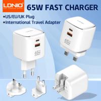 LDNIO 65W USB C Charger GaN Charger Multi-port Type C Travel Adapter For MacBook iPad iPhone 15 14 Pro Max Xiaomi Galaxy S23