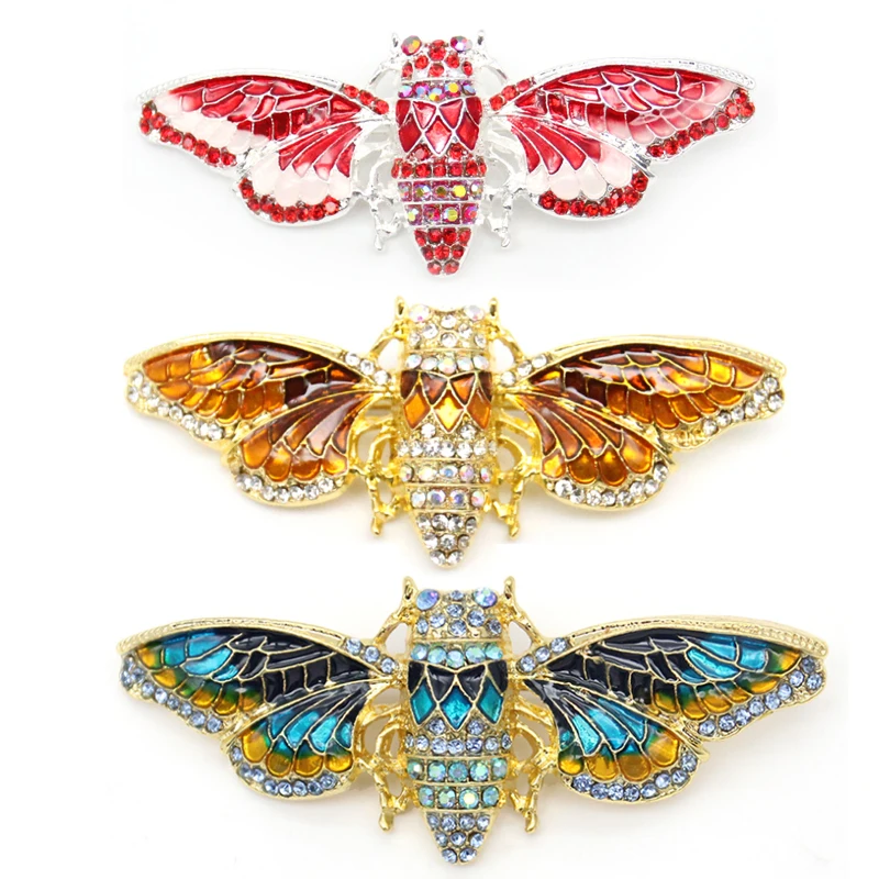 1pcs/10pcs/20pcs Mix Color Stock Cicada Jewelry Enamel Insect Brooch Pin Women Jewelry Accessories Gift