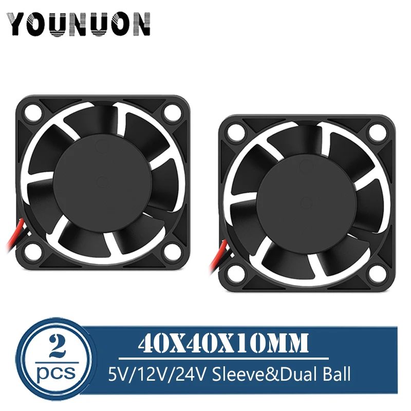 2PCS 4010 Fan 40MM 4CM 40*40*10mm Fan For South and North Bridge Chip Graphics Card Cooling Fan DC5V 12V 24V 2PIN 3PIN