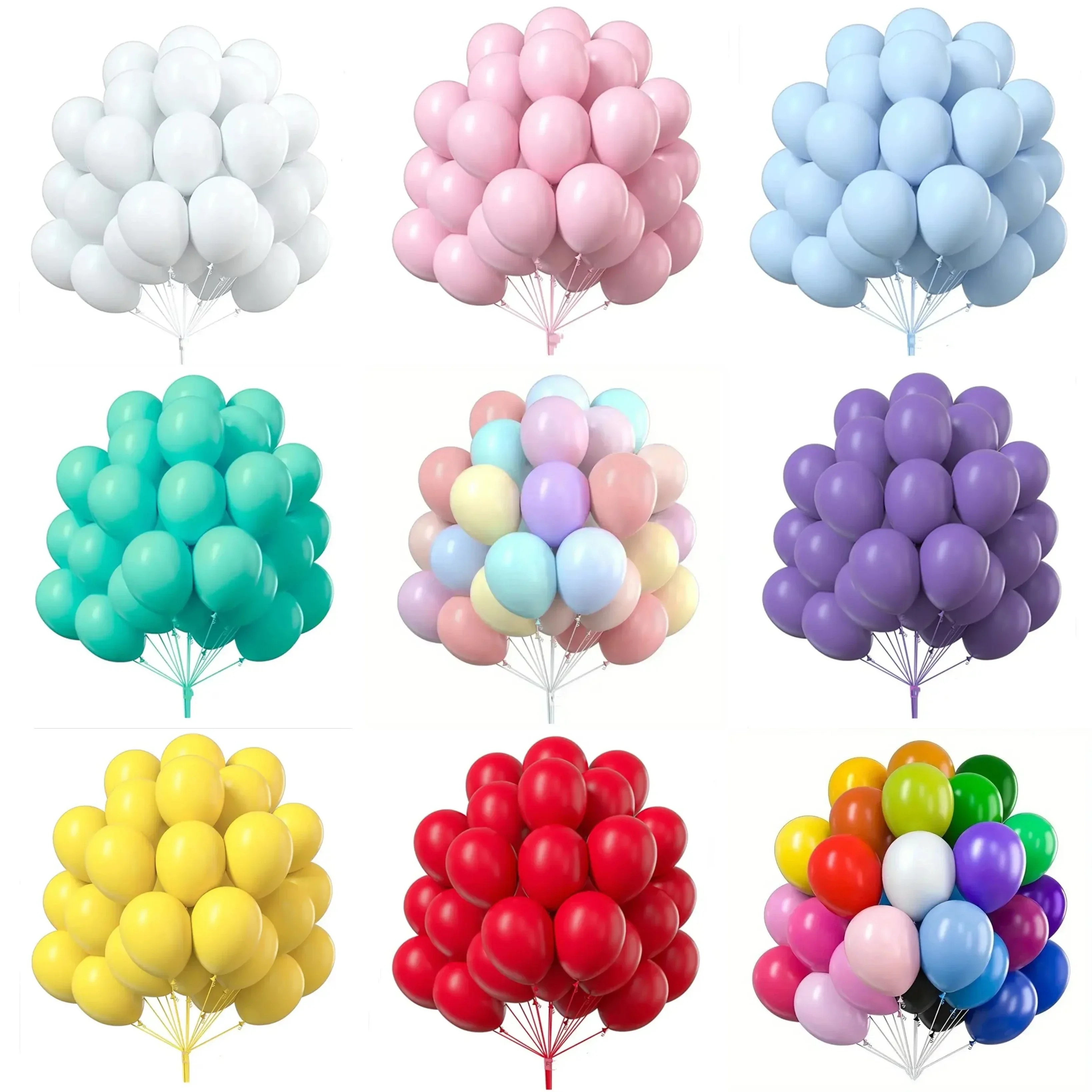 

50pcs Matte 5 Inch Balloons With 2 Roll Ribbon Perfect For Birthday Parties Weddings And Events Vibrant Colors And Easy