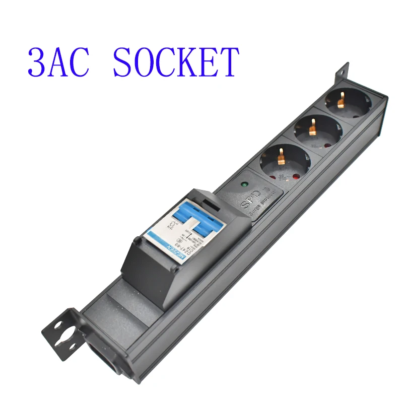 PDU power strip network cabinet rack C14 port connection1-8AC  EU socket 16A air switch with surge protection wireless socket