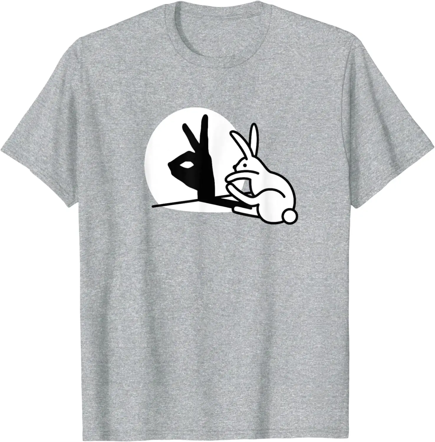 Funny Rabbit Hand Shadow Puppets Bunny OK Figure Pop Art T-Shirt for Men Women Girls Boys Graphic T Shirts Cotton Soft Tees