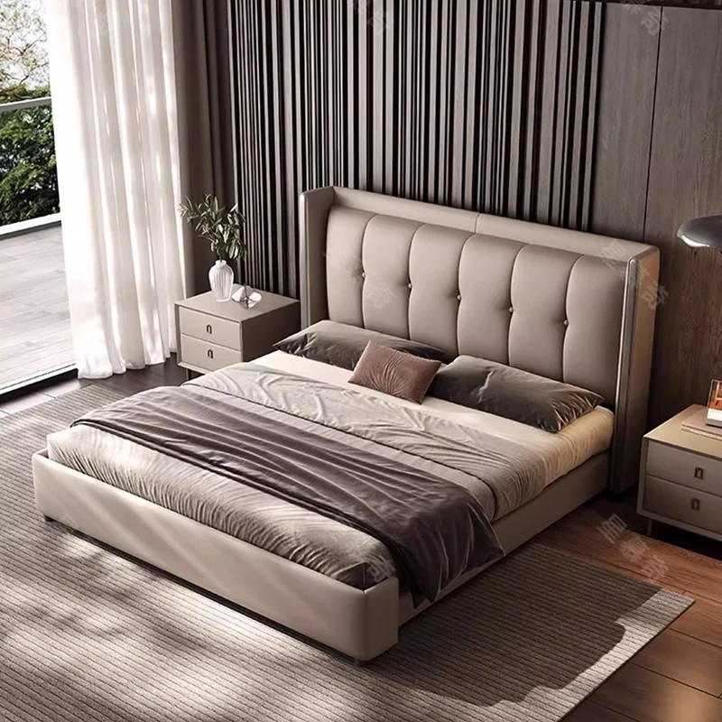 

Simple Modern Massage Bed Sofa Leather Human Dog Bedroom Double Luxury Bed Princess Sleeping Letto Matrimoniale Home Furniture