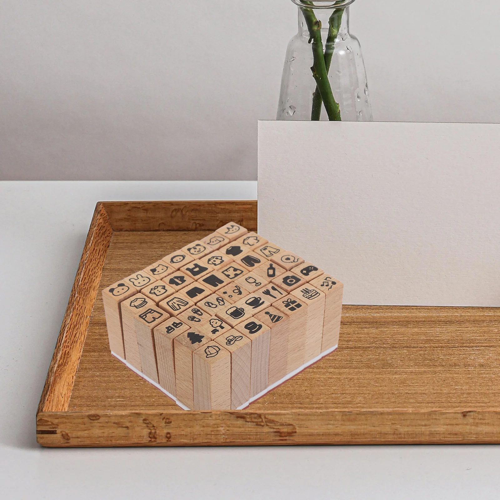 

42Pcs Animal Party Stamps Cute Wooden Rubber Stamp Kit for Children Handmade Cards Invitations Classroom Reward Planners