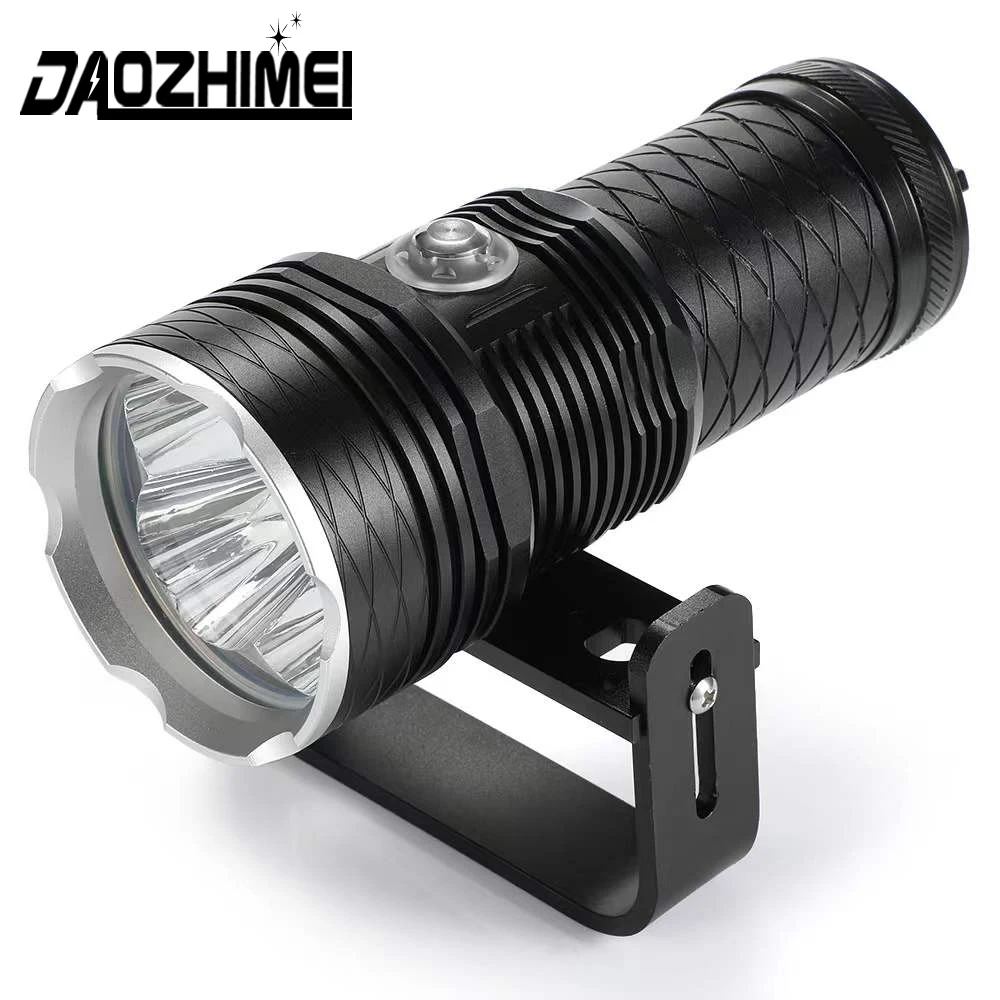 4*XHP70.2 Professional Underwater Highlight Photography Video Light LED Diving Flashlight 200M Waterproof Tactical Torch