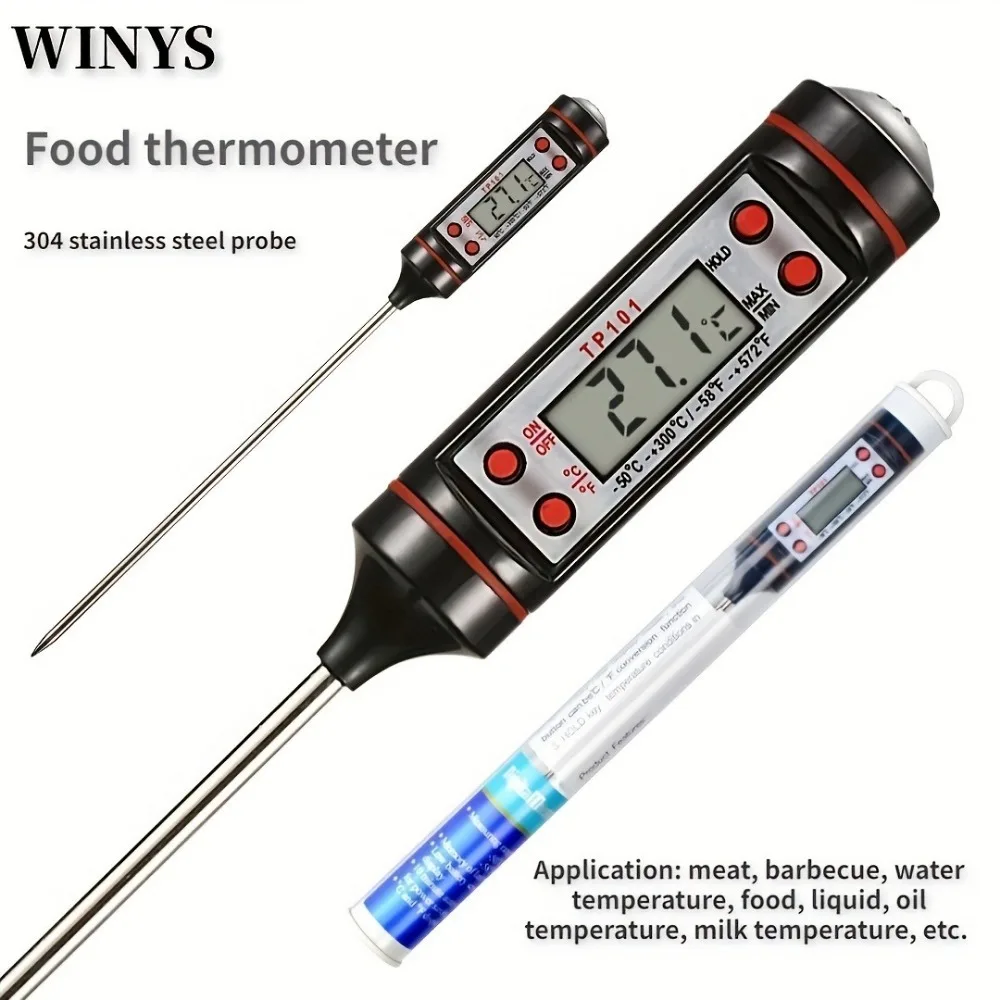 1pc real-time reading meat thermometer, digital probe milk liquid barbecue thermometer Great Cooking Kitchen Barbecue