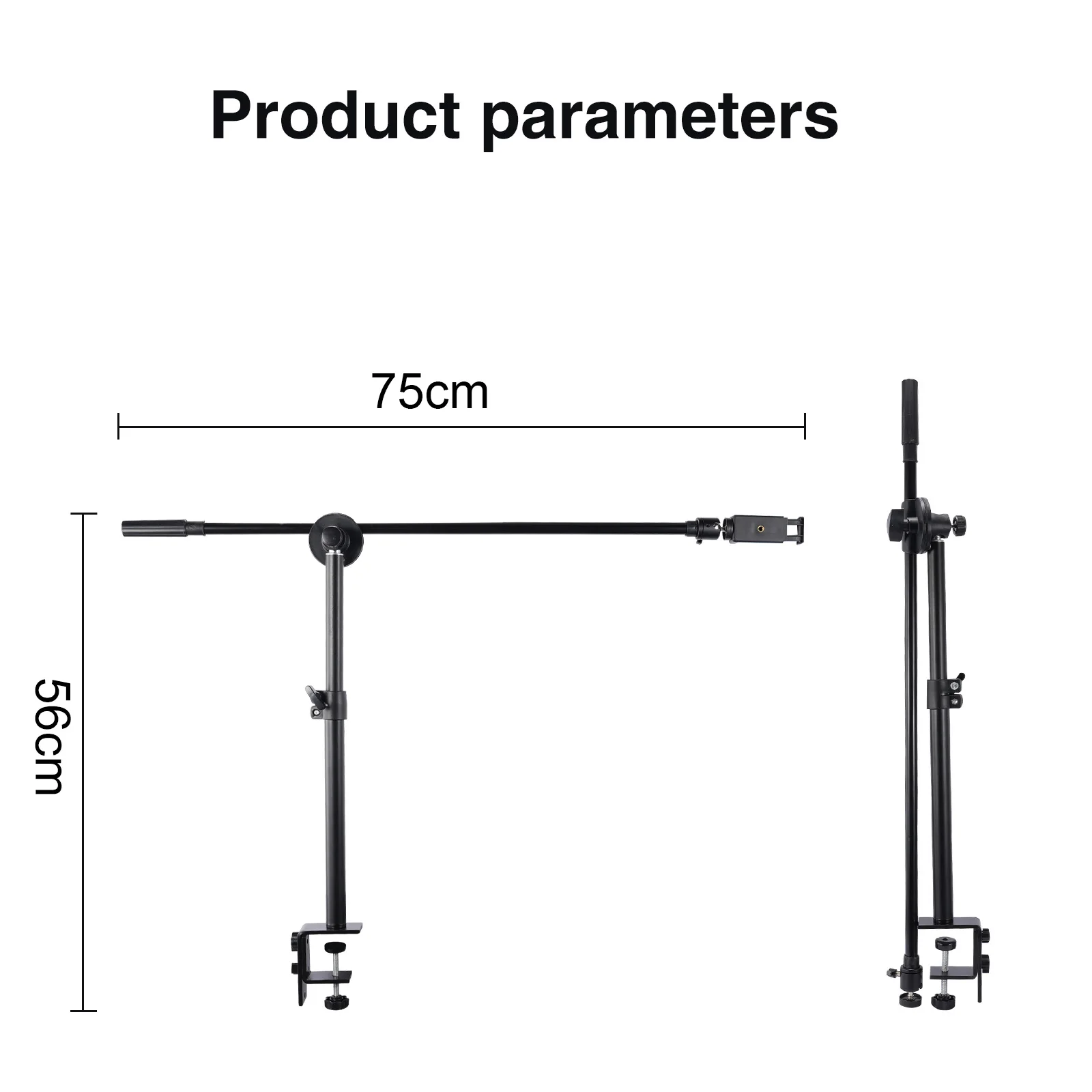 Overhead Desk Mount with Phone Holder Adjusted Table C-Clamp Bracket Holding Arm 360° Ball Head for Live Streaming