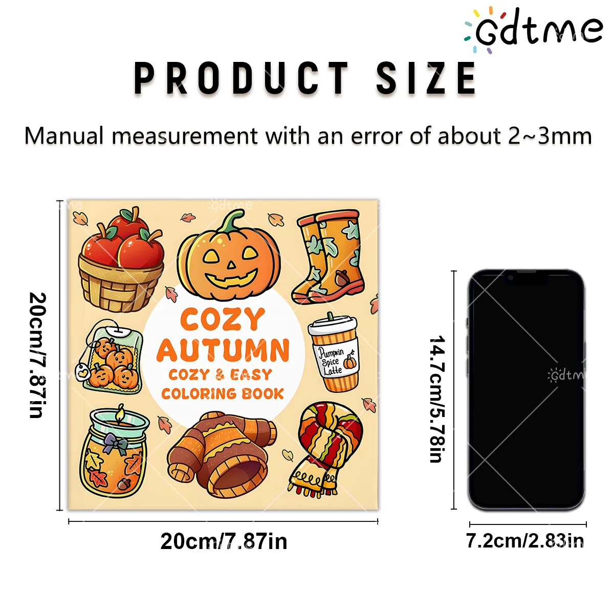 COZY AUTUMN Malbuch für Erwachsene mit 24 Seiten mit niedlichen, gemütlichen Tagesaktivitäten zur Entspannung, DIY-Mal- und Zeichenbücher – Detail 2