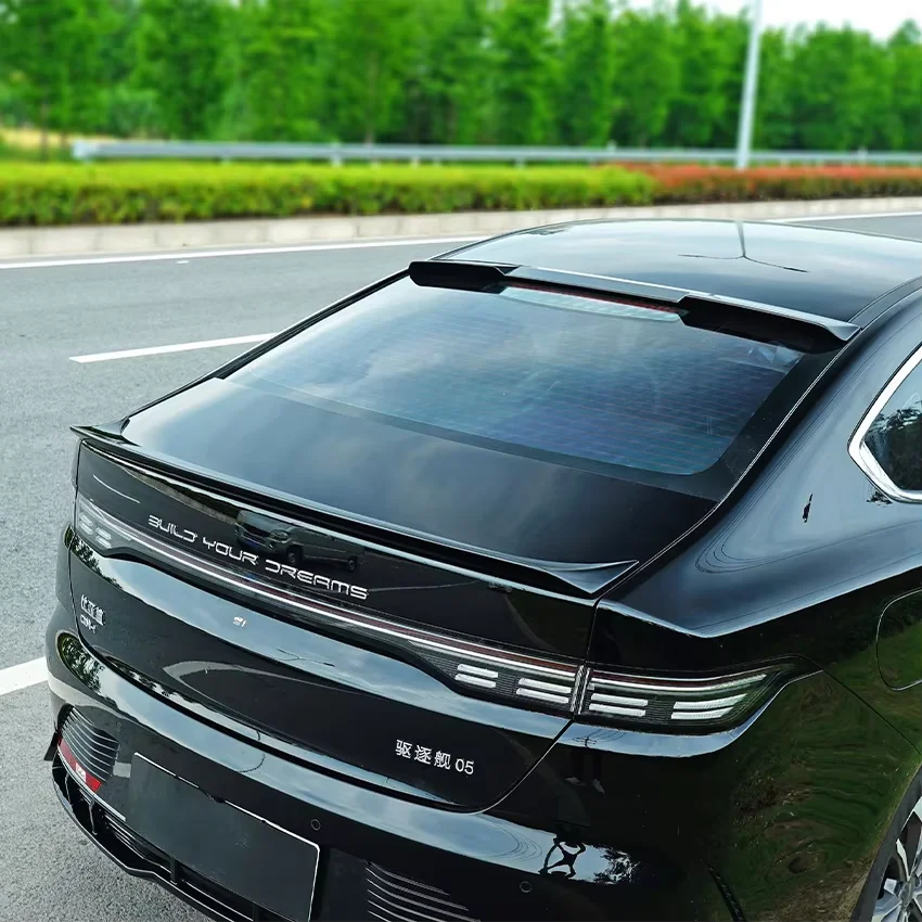For 2022 2023 2024 2025 BYD KING DM-i‌ ABS Plastic Black Carbon Look Rear Roof Trunk Spoiler Wings Tuning Body Kit Accessories