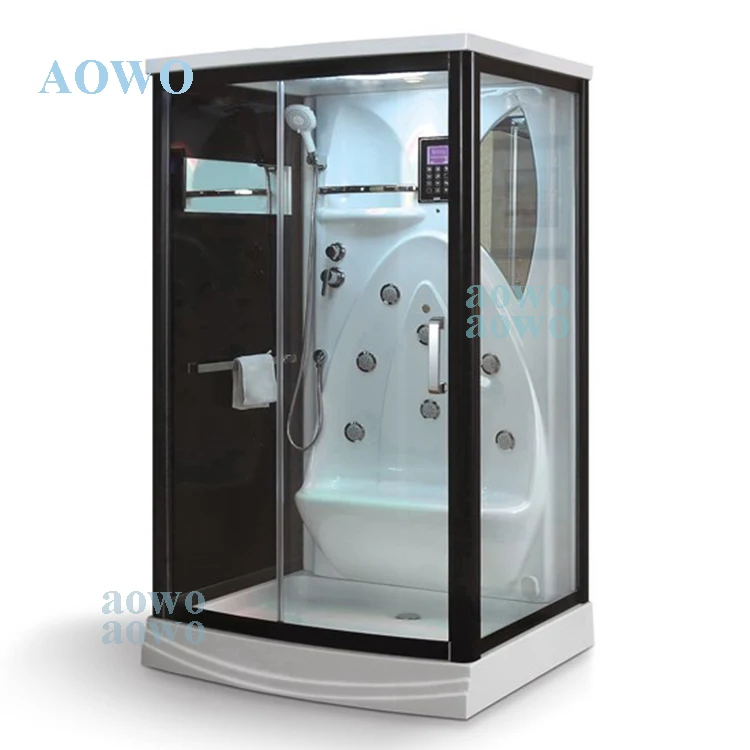 AOWO Single Steam Shower Cabin Foshan Factory Glass Shower Bathroom Decor 6kw Wet Steam Sauna Spa Heater Custom Cabin Size